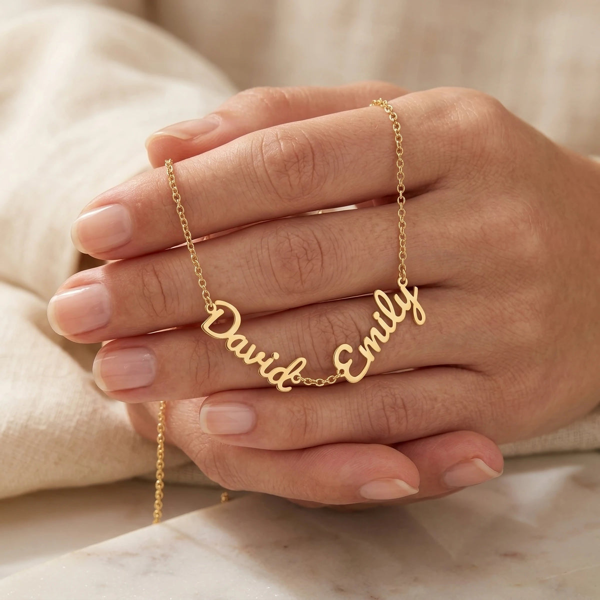"I'm Sorry I Hurt You" Personalized Two Name Necklace – Say Sorry in a Way She'll Never Forget - The Love Sparkle