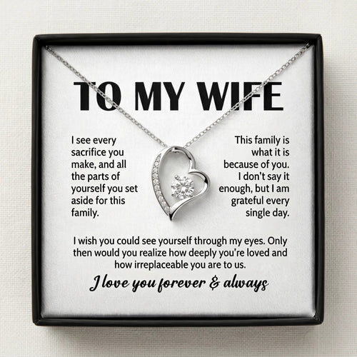 "Irreplaceable To Us" Forever Love Necklace - Meaningful Appreciation Gift For Wife - The Love Sparkle