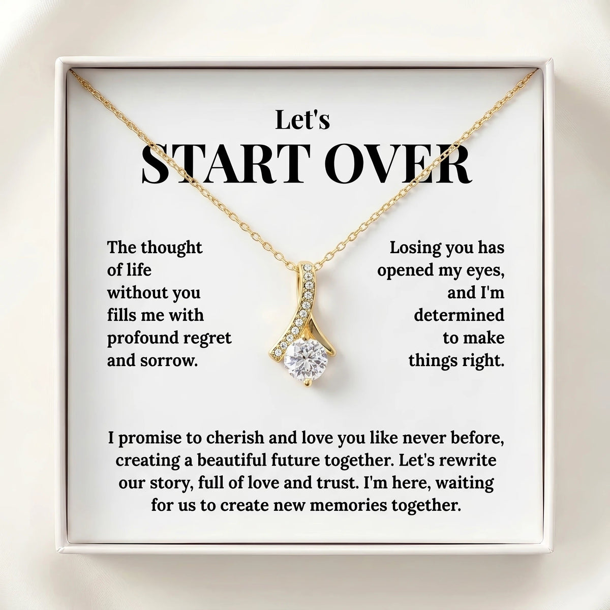 "Let's Start Over" Alluring Beauty Necklace - A Romantic Apology Gift to Win Her Back - The Love Sparkle