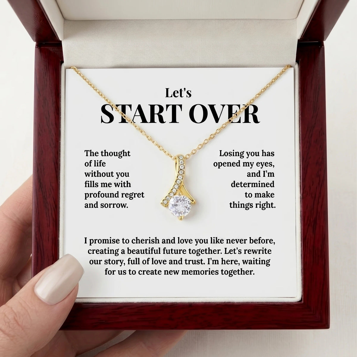 "Let's Start Over" Alluring Beauty Necklace - A Romantic Apology Gift to Win Her Back - The Love Sparkle