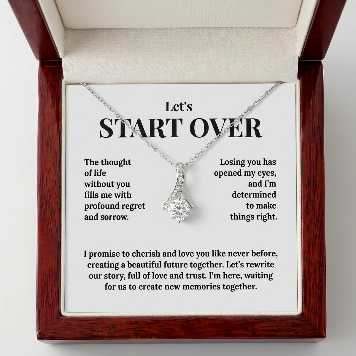 "Let's Start Over" Alluring Beauty Necklace - A Romantic Apology Gift to Win Her Back - The Love Sparkle