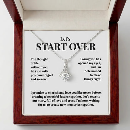 "Let's Start Over" Alluring Beauty Necklace - A Romantic Apology Gift to Win Her Back - The Love Sparkle
