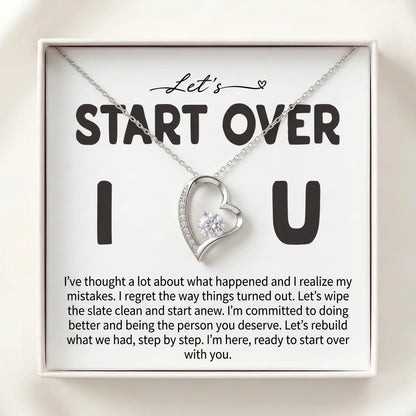 "Let's Start Over" Forever Love Necklace – A Heartfelt Apology Gift for Her, Wife or Girlfriend - The Love Sparkle