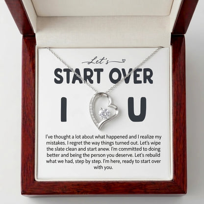 "Let's Start Over" Forever Love Necklace – A Heartfelt Apology Gift for Her, Wife or Girlfriend - The Love Sparkle