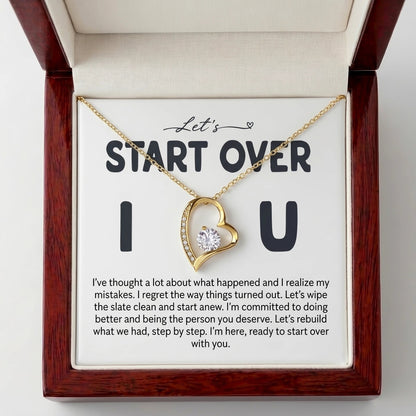 "Let's Start Over" Forever Love Necklace – A Heartfelt Apology Gift for Her, Wife or Girlfriend - The Love Sparkle