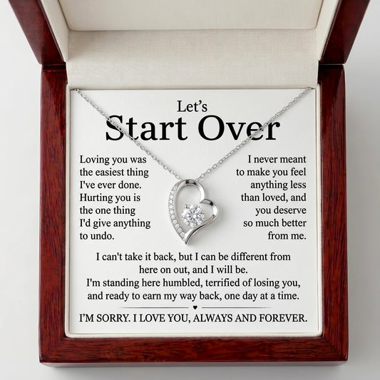 “Let's Start Over” Forever Love Necklace – Sincere Apology Gift to Win Her Heart Back - The Love Sparkle