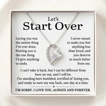 “Let's Start Over” Forever Love Necklace – Sincere Apology Gift to Win Her Heart Back - The Love Sparkle