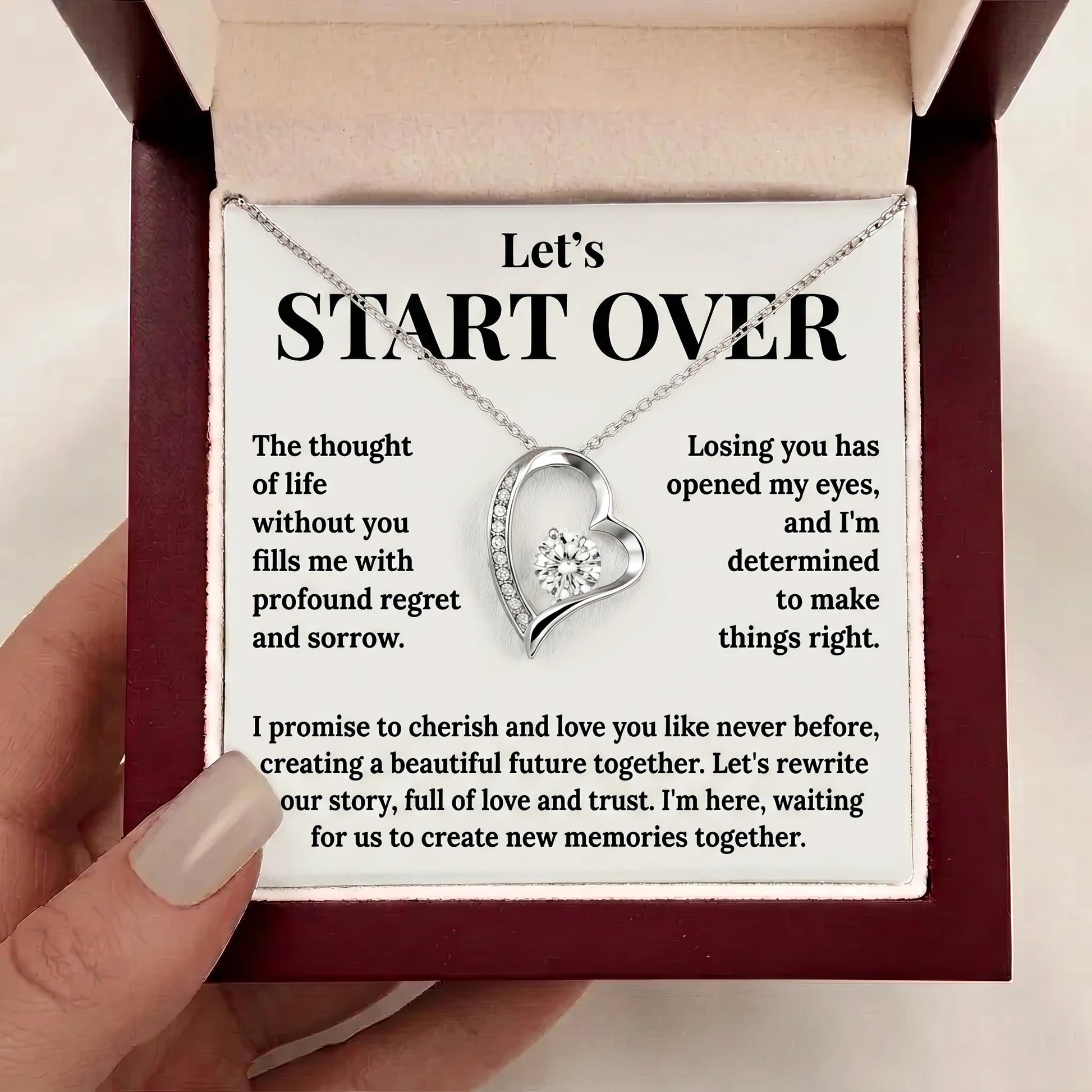 "Let's Start Over" Forever Love Necklace - The Ultimate Apology & Reconciliation Gift for Her - The Love Sparkle