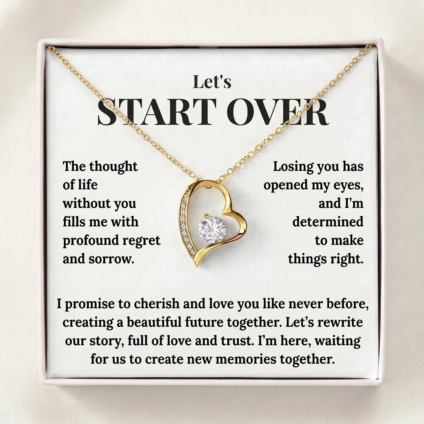 "Let's Start Over" Forever Love Necklace - The Ultimate Apology & Reconciliation Gift for Her - The Love Sparkle
