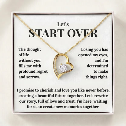 "Let's Start Over" Forever Love Necklace - The Ultimate Apology & Reconciliation Gift for Her - The Love Sparkle