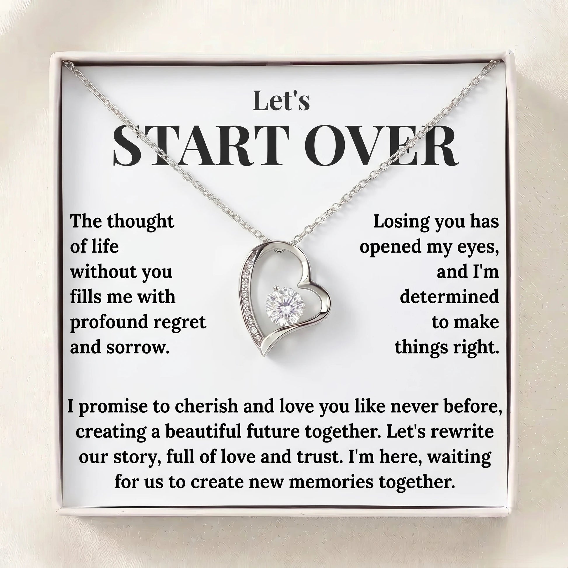 "Let's Start Over" Forever Love Necklace - The Ultimate Apology & Reconciliation Gift for Her - The Love Sparkle