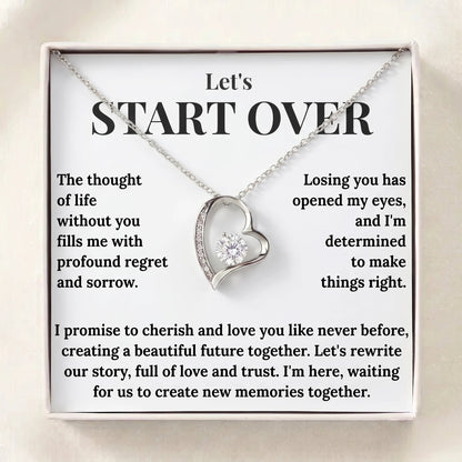 "Let's Start Over" Forever Love Necklace - The Ultimate Apology & Reconciliation Gift for Her - The Love Sparkle