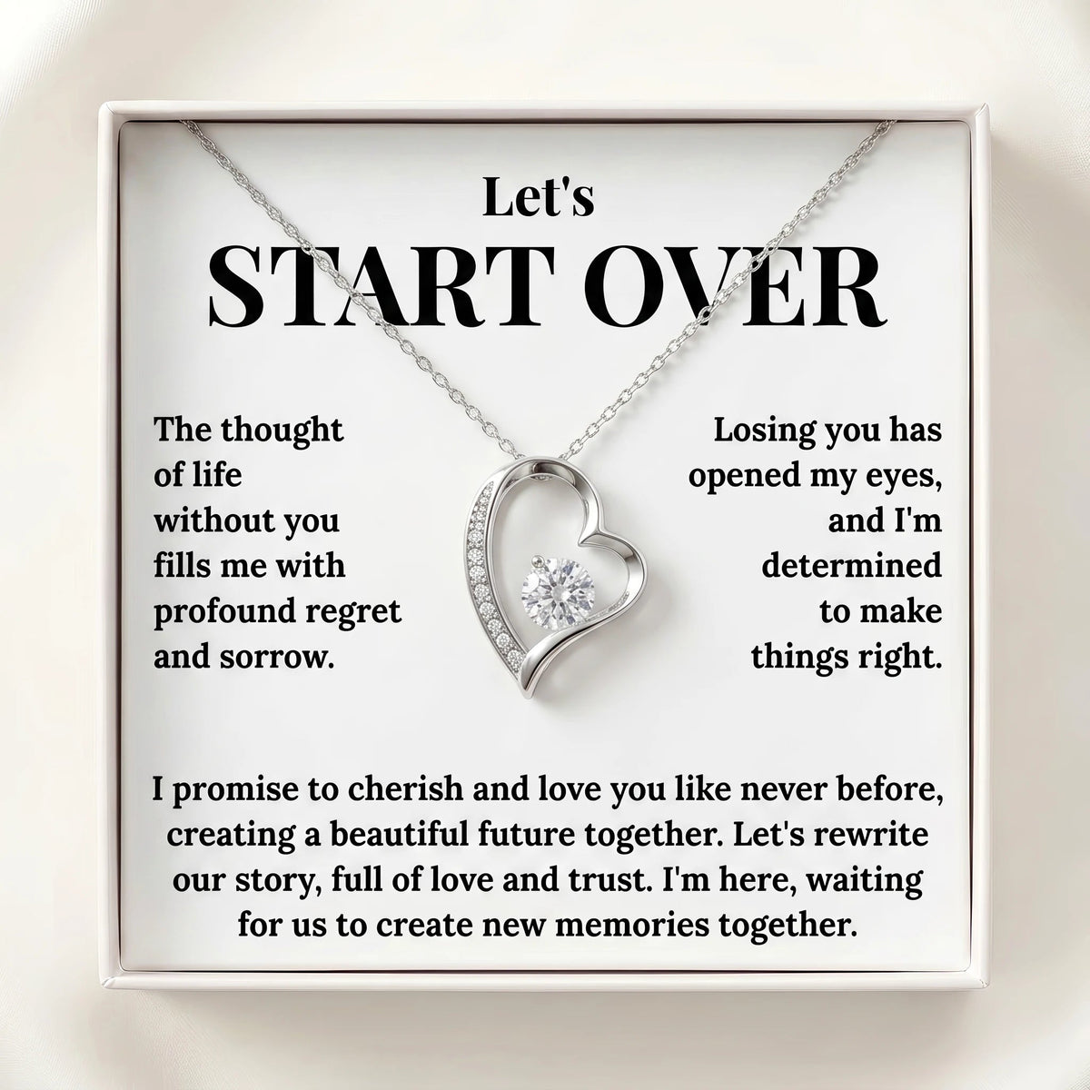 "Let's Start Over" Forever Love Necklace - The Ultimate Apology & Reconciliation Gift for Her - The Love Sparkle