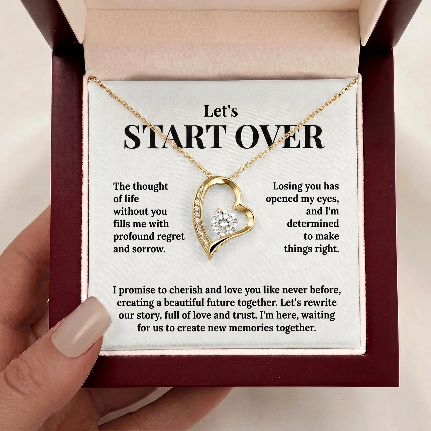 "Let's Start Over" Forever Love Necklace - The Ultimate Apology & Reconciliation Gift for Her - The Love Sparkle