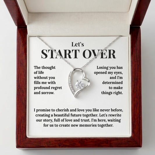 "Let's Start Over" Forever Love Necklace - The Ultimate Apology & Reconciliation Gift for Her - The Love Sparkle