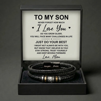 "Love You Forever" Son's Keepsake Bracelet – A Message from Mom - The Love Sparkle