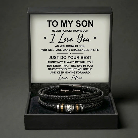 "Love You Forever" Son's Keepsake Bracelet – A Message from Mom - The Love Sparkle
