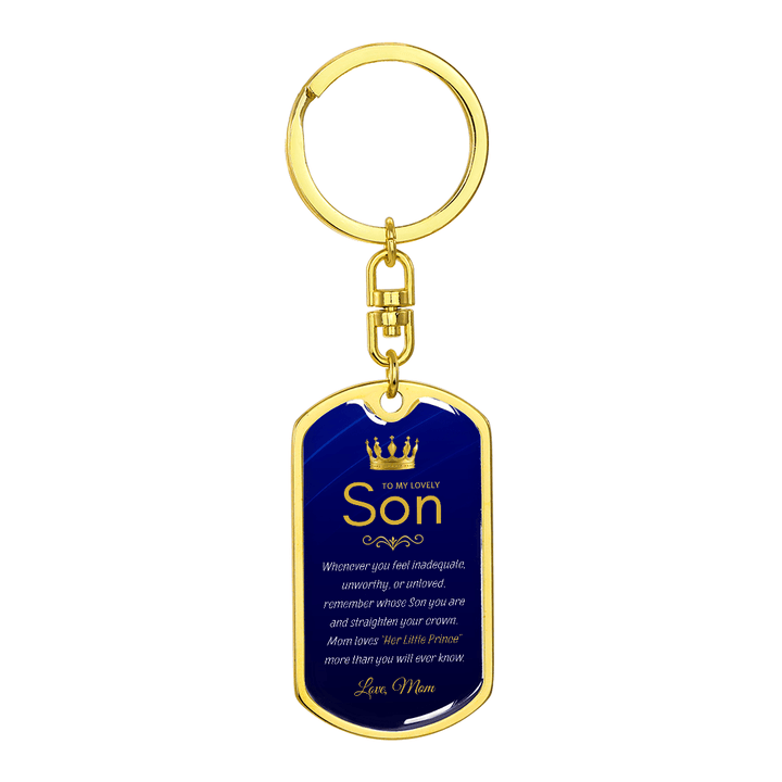 Mom to Son Gift - "Her Little Prince" Graphic Keychain, A Daily Keepsake - The Love Sparkle
