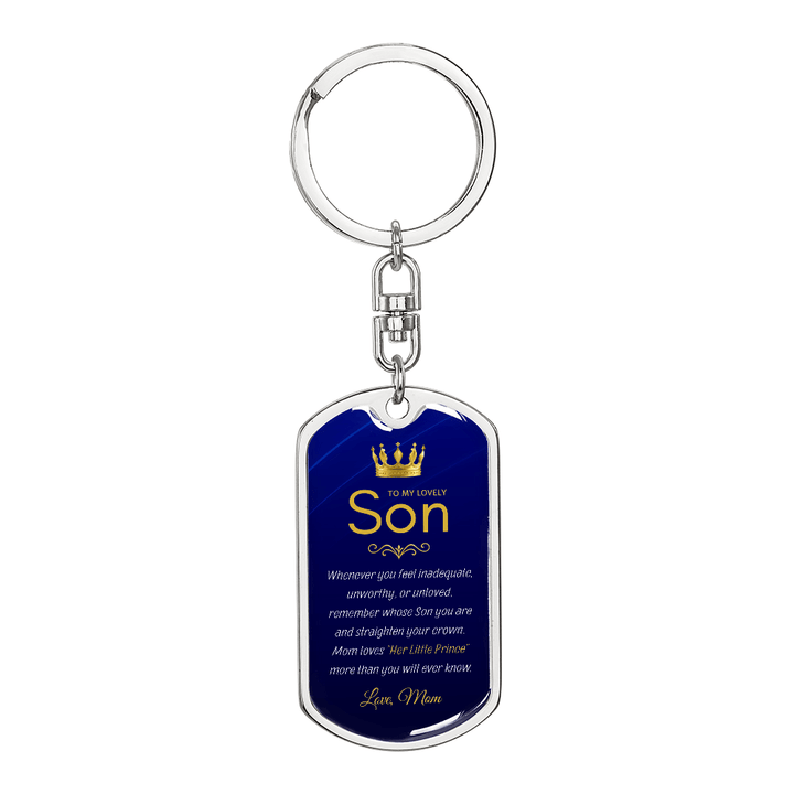 Mom to Son Gift - "Her Little Prince" Graphic Keychain, A Daily Keepsake - The Love Sparkle