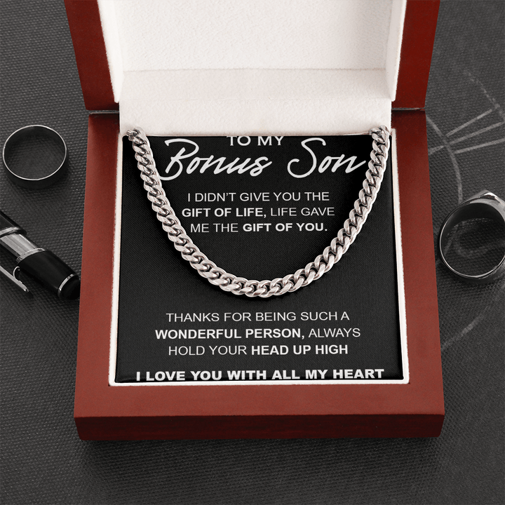 My Bonus Son, My Gift - Cuban Link Chain - The Gift of You - The Love Sparkle