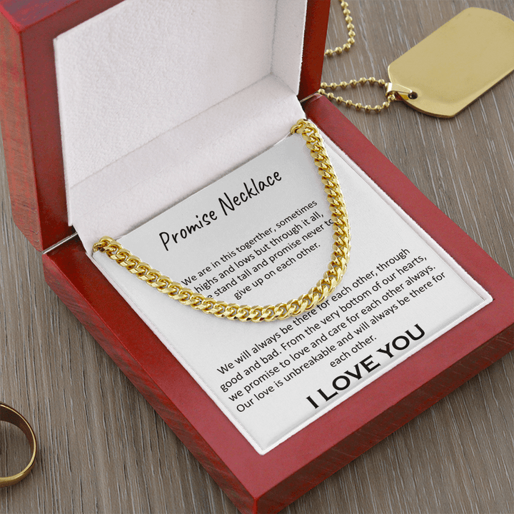 "Our Promise" Necklace - Cuban Link Chain - "In This Together" Promise Necklace - The Love Sparkle