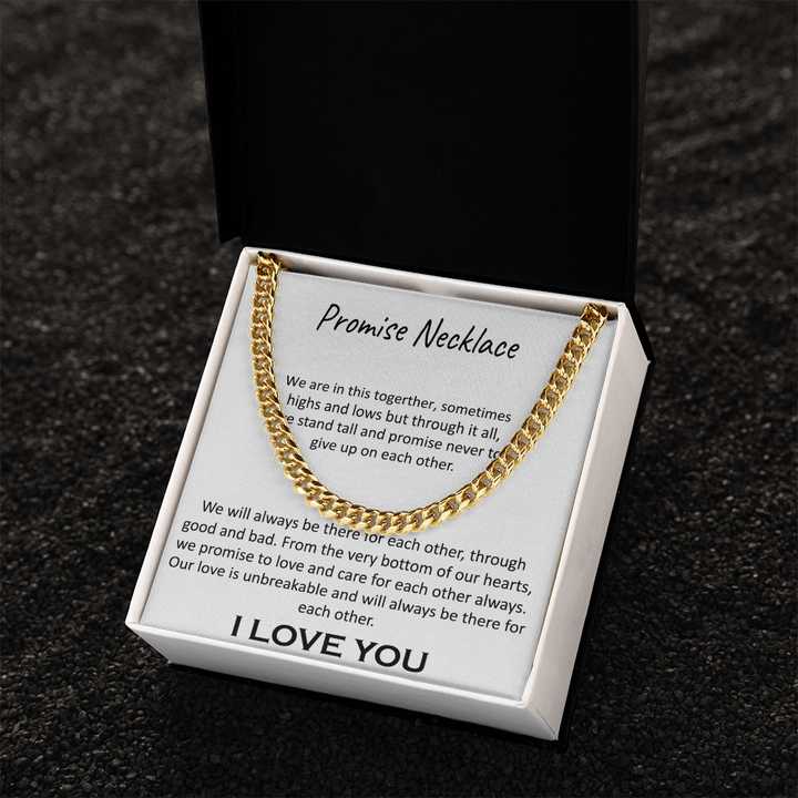 "Our Promise" Necklace - Cuban Link Chain - "In This Together" Promise Necklace - The Love Sparkle