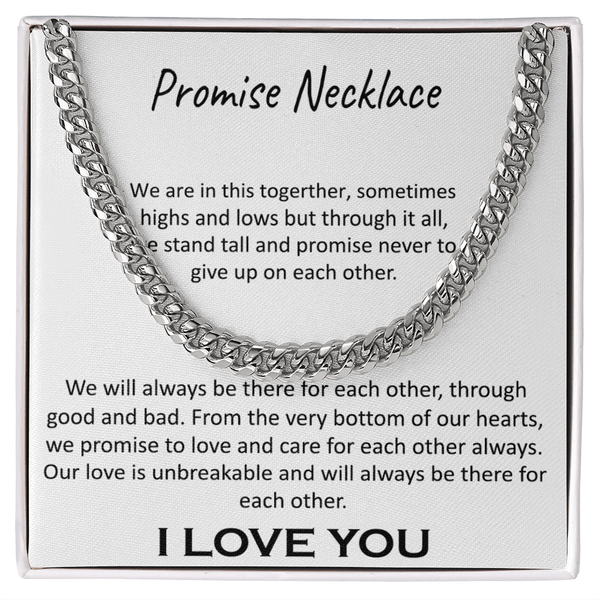 "Our Promise" Necklace - Cuban Link Chain - "In This Together" Promise Necklace - The Love Sparkle
