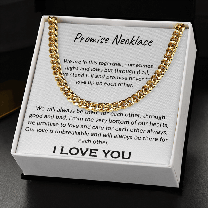 "Our Promise" Necklace - Cuban Link Chain - "In This Together" Promise Necklace - The Love Sparkle