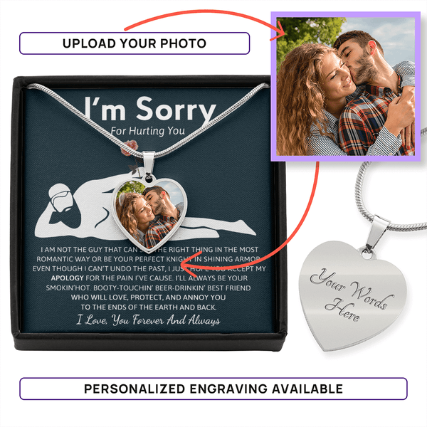 Personalized "I'm Sorry" Photo Necklace for Her - The Love Sparkle