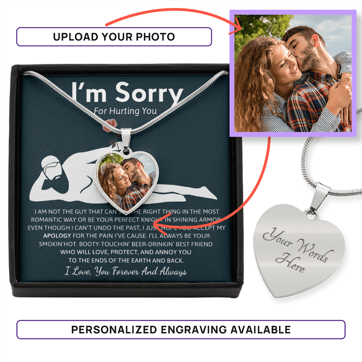 Personalized "I'm Sorry" Photo Necklace for Her - The Love Sparkle