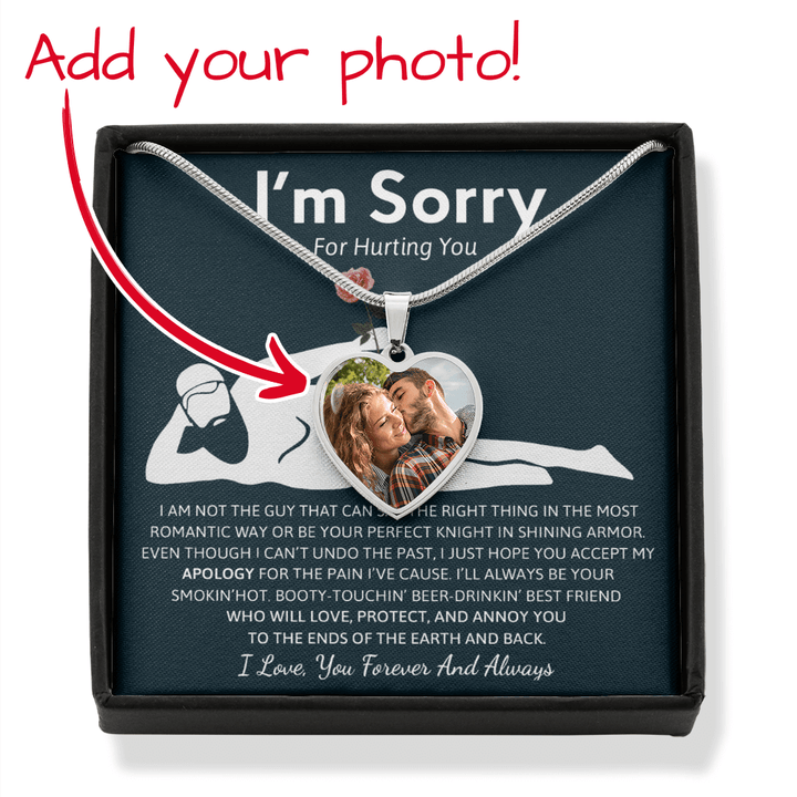 Personalized "I'm Sorry" Photo Necklace for Her - The Love Sparkle