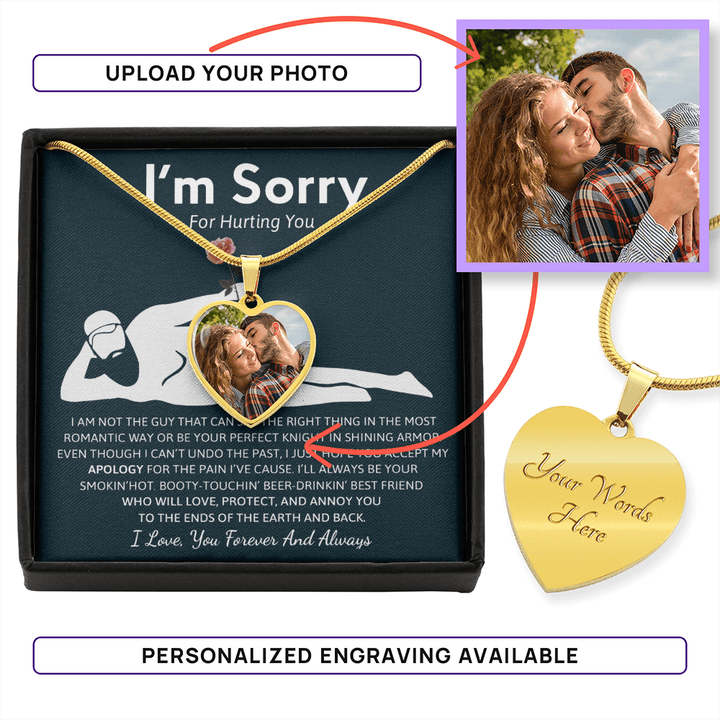 Personalized "I'm Sorry" Photo Necklace for Her - The Love Sparkle