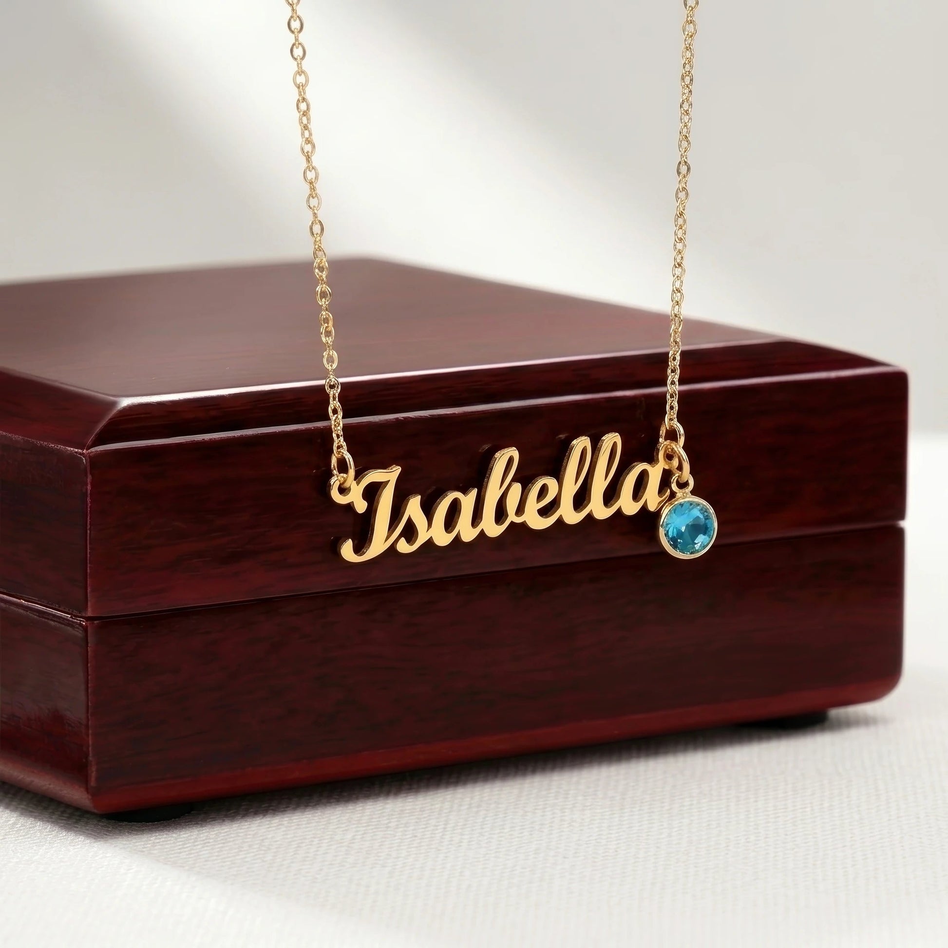 Personalized Name Necklace with Birthstone – Custom Elegant Jewelry - The Love Sparkle