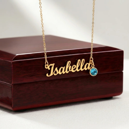 Personalized Name Necklace with Birthstone – Custom Elegant Jewelry - The Love Sparkle