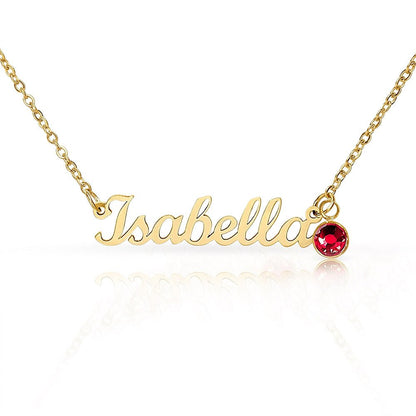 Personalized Name Necklace with Birthstone – Custom Elegant Jewelry - The Love Sparkle