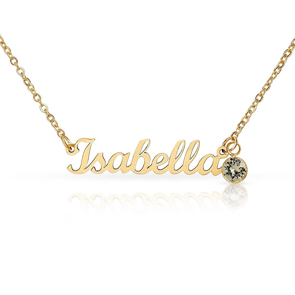 Personalized Name Necklace with Birthstone – Custom Elegant Jewelry - The Love Sparkle