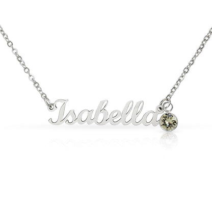 Personalized Name Necklace with Birthstone – Custom Elegant Jewelry - The Love Sparkle