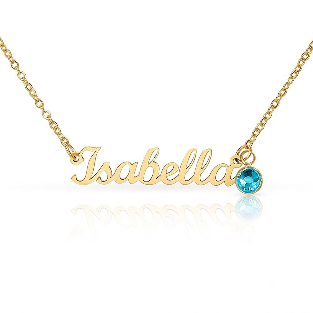 Personalized Name Necklace with Birthstone – Custom Elegant Jewelry - The Love Sparkle