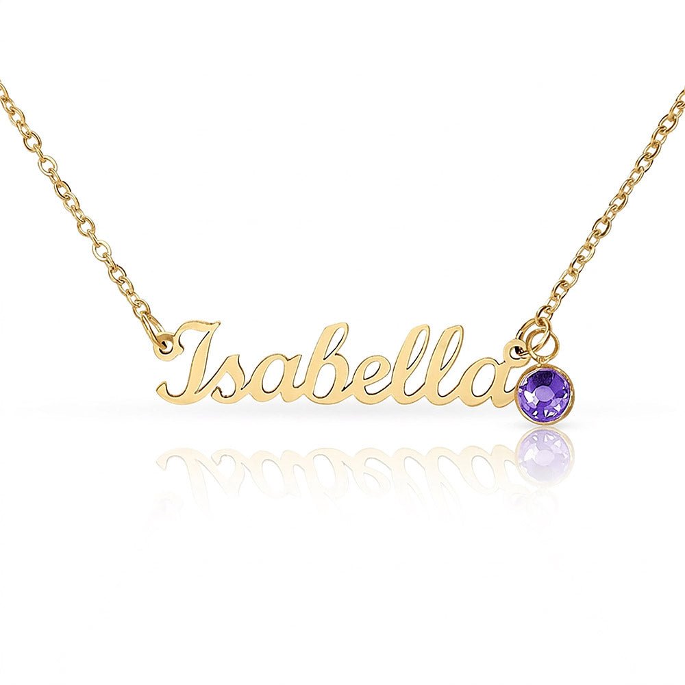 Personalized Name Necklace with Birthstone – Custom Elegant Jewelry - The Love Sparkle