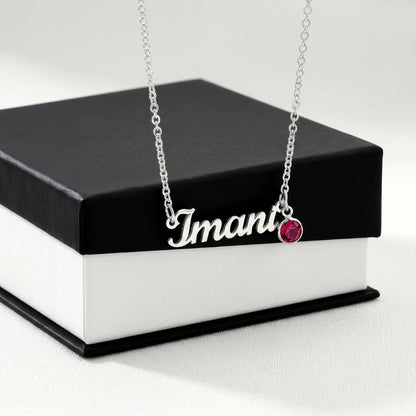 Personalized Name Necklace with Birthstone – Custom Elegant Jewelry - The Love Sparkle