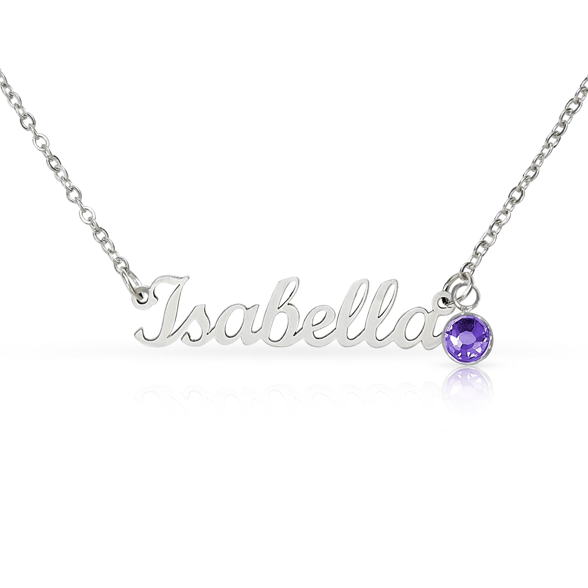 Personalized Name Necklace with Birthstone – Custom Elegant Jewelry - The Love Sparkle