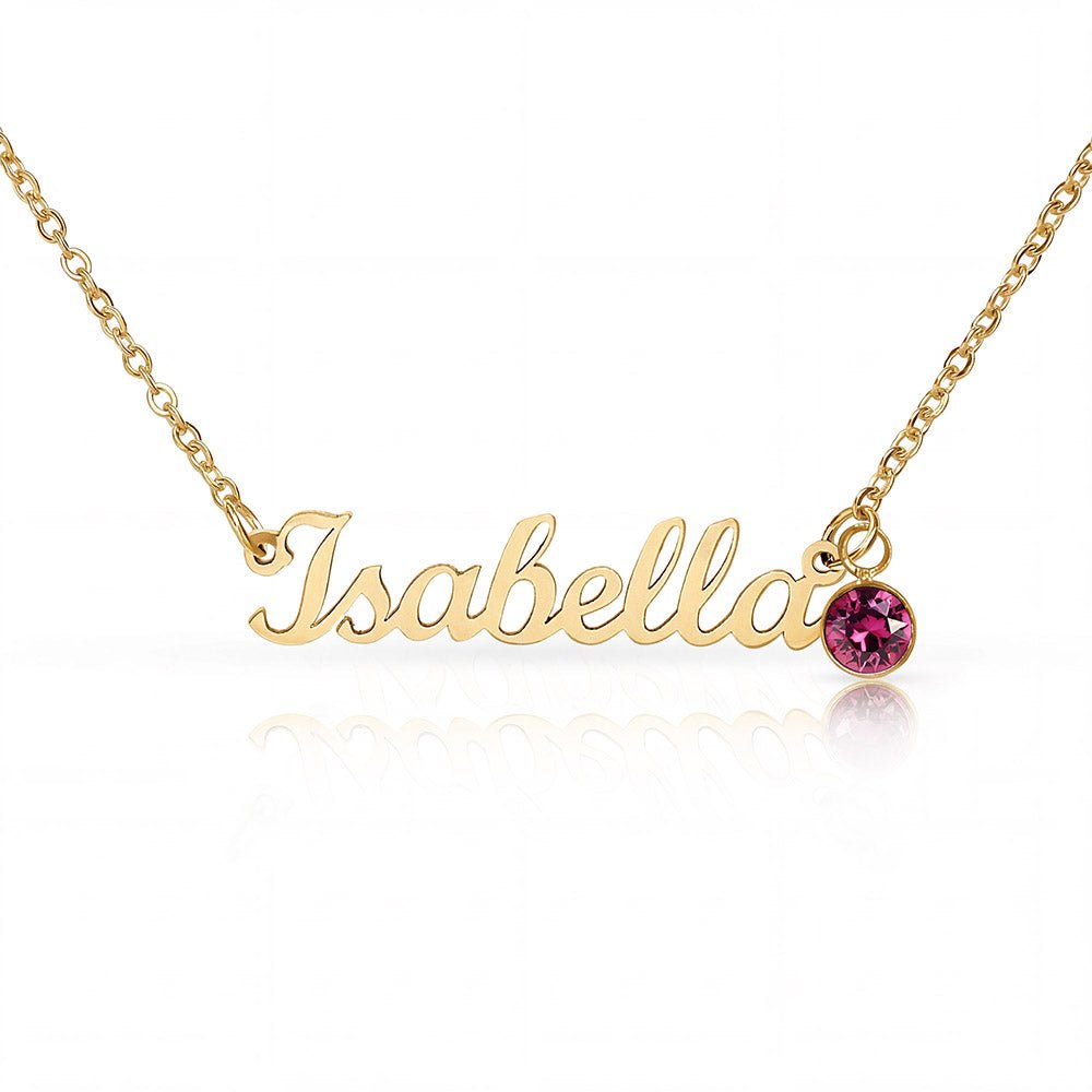 Personalized Name Necklace with Birthstone – Custom Elegant Jewelry - The Love Sparkle