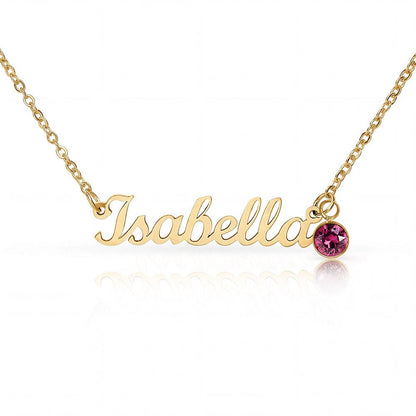 Personalized Name Necklace with Birthstone – Custom Elegant Jewelry - The Love Sparkle