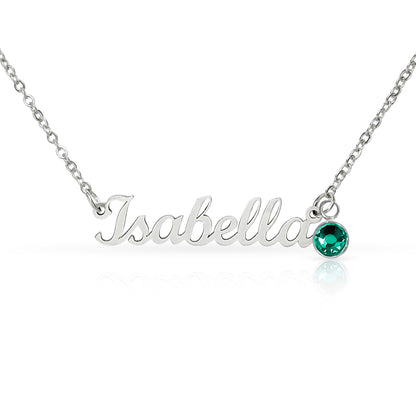 Personalized Name Necklace with Birthstone – Custom Elegant Jewelry - The Love Sparkle