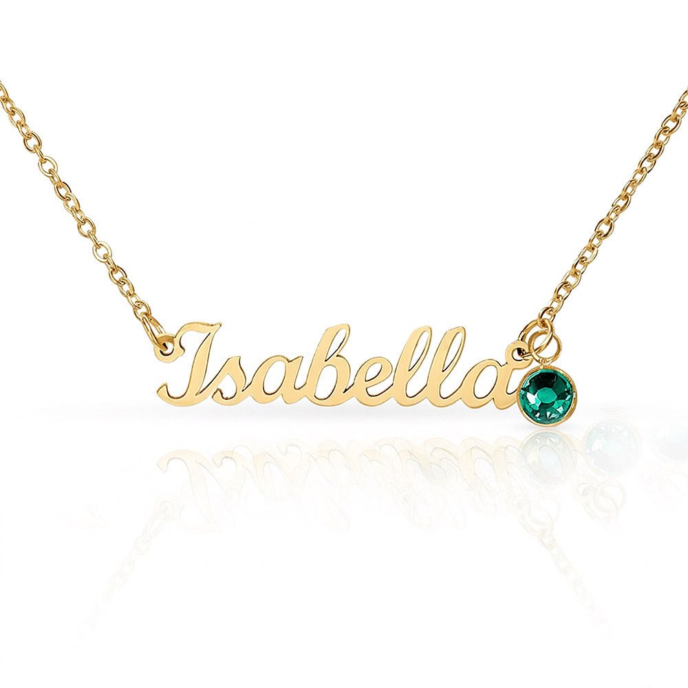 Personalized Name Necklace with Birthstone – Custom Elegant Jewelry - The Love Sparkle