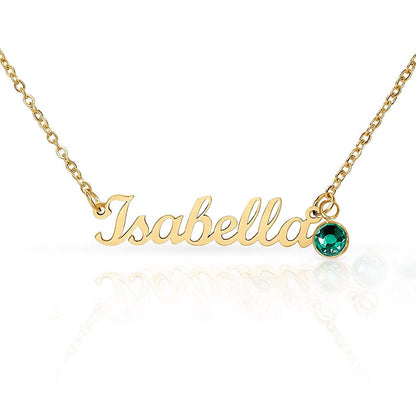 Personalized Name Necklace with Birthstone – Custom Elegant Jewelry - The Love Sparkle