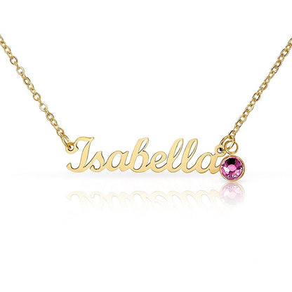 Personalized Name Necklace with Birthstone – Custom Elegant Jewelry - The Love Sparkle