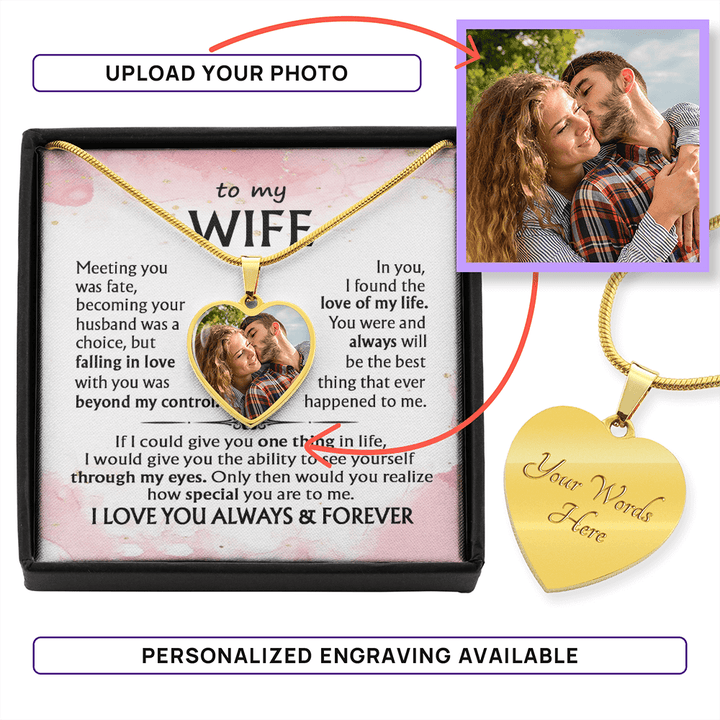 Personalized Photo Heart Necklace - Upload Your Own Photo - The Love Sparkle