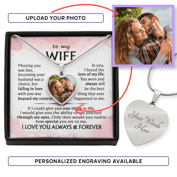 Personalized Photo Heart Necklace - Upload Your Own Photo - The Love Sparkle
