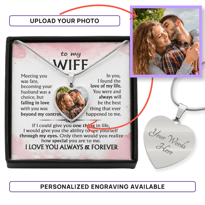 Personalized Photo Heart Necklace - Upload Your Own Photo - The Love Sparkle